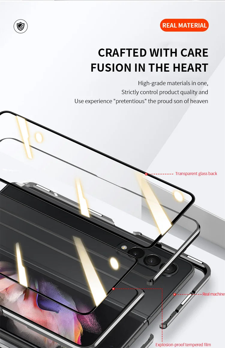 For Samsung Galaxy Z Fold 5/6/7 Metal Mobile Phone Protective Case