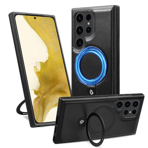 Samsung Luxurious Leather Magnetic Case with Invisible Stand for Samsung S25 Ultra Plus