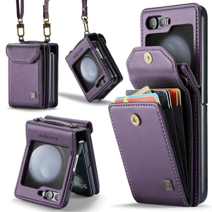 Suitable For Samsung Z Flip5/6 Foldable Screen Hanging Rope Organ Card Insert Protection Case