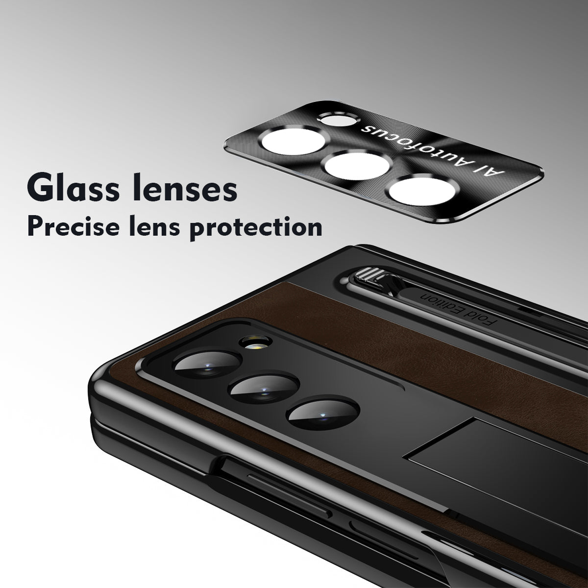 Retro Style Anyi-fall Protective Leather Phone Case For Galaxy Fold 7/6/5 With Front Protection Film And Stylus