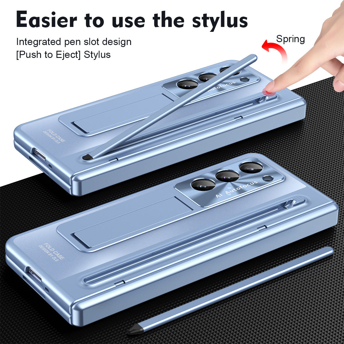 Suitable for Samsung Galaxy Z Fold4/5/6 Shell and Film Integrated Holder With Stylus Phone Case