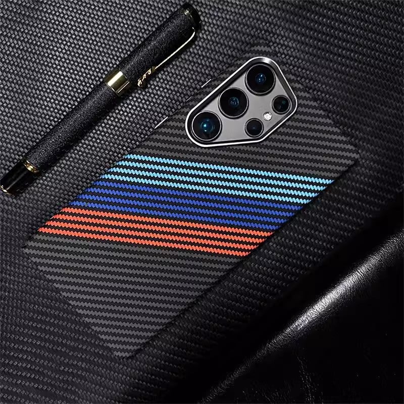 Trendy Carbon Fibre Relief MagSafe Phone Casefor Samsung S24 S23 Ultra S23 S24 Plus Wireless Charging Hard Pc Shockproof Cover Protection Cellphone Protective