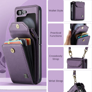 Suitable For Samsung Z Flip5/6 Foldable Screen Hanging Rope Organ Card Insert Protection Case