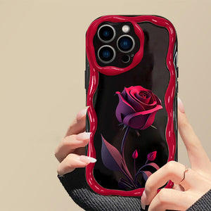 Dark night red rose phone case