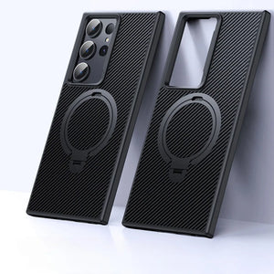360 Rotating Bracket for MagSafe Magnetic Phone Case for Samsung Galaxy S25 Ultra Ring Holder Protective Cover