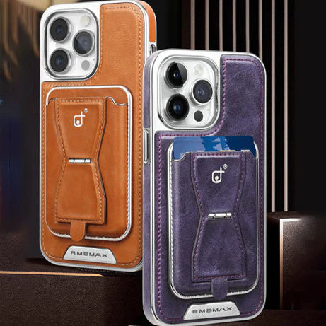 Invisible Folding Stand Magnetic Card Bag Phone Case for iPhone 15/14/13 Series