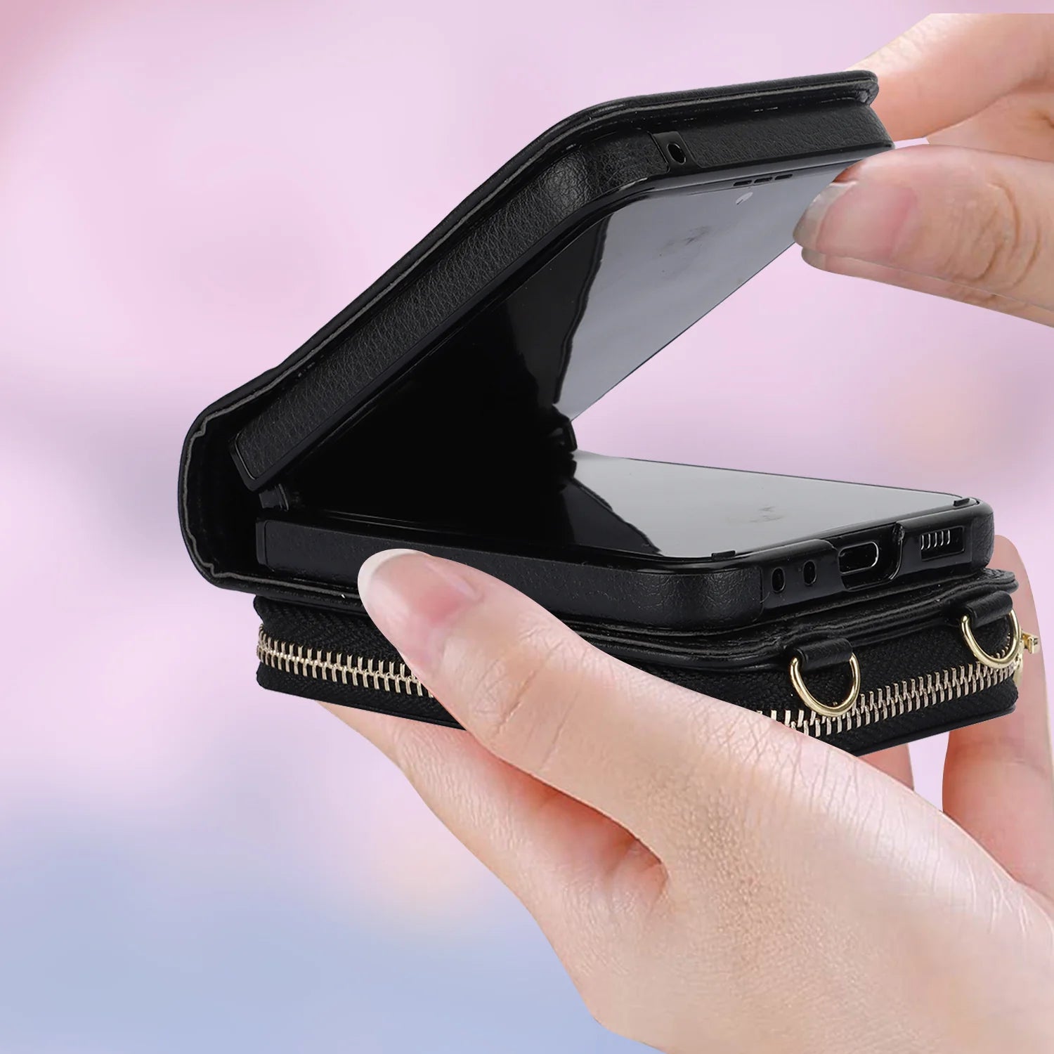 Suitable for Samsung Galaxy Z Flip 6/5/4/3 leather card holder mobile phone case