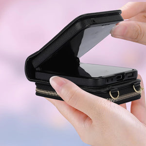 Suitable for Samsung Galaxy Z Flip 6/5/4/3 leather card holder mobile phone case