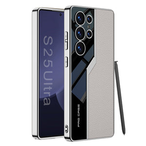 Electroplated Leather Anti-fall Protective Phone Case For Galaxy S25 Ultra