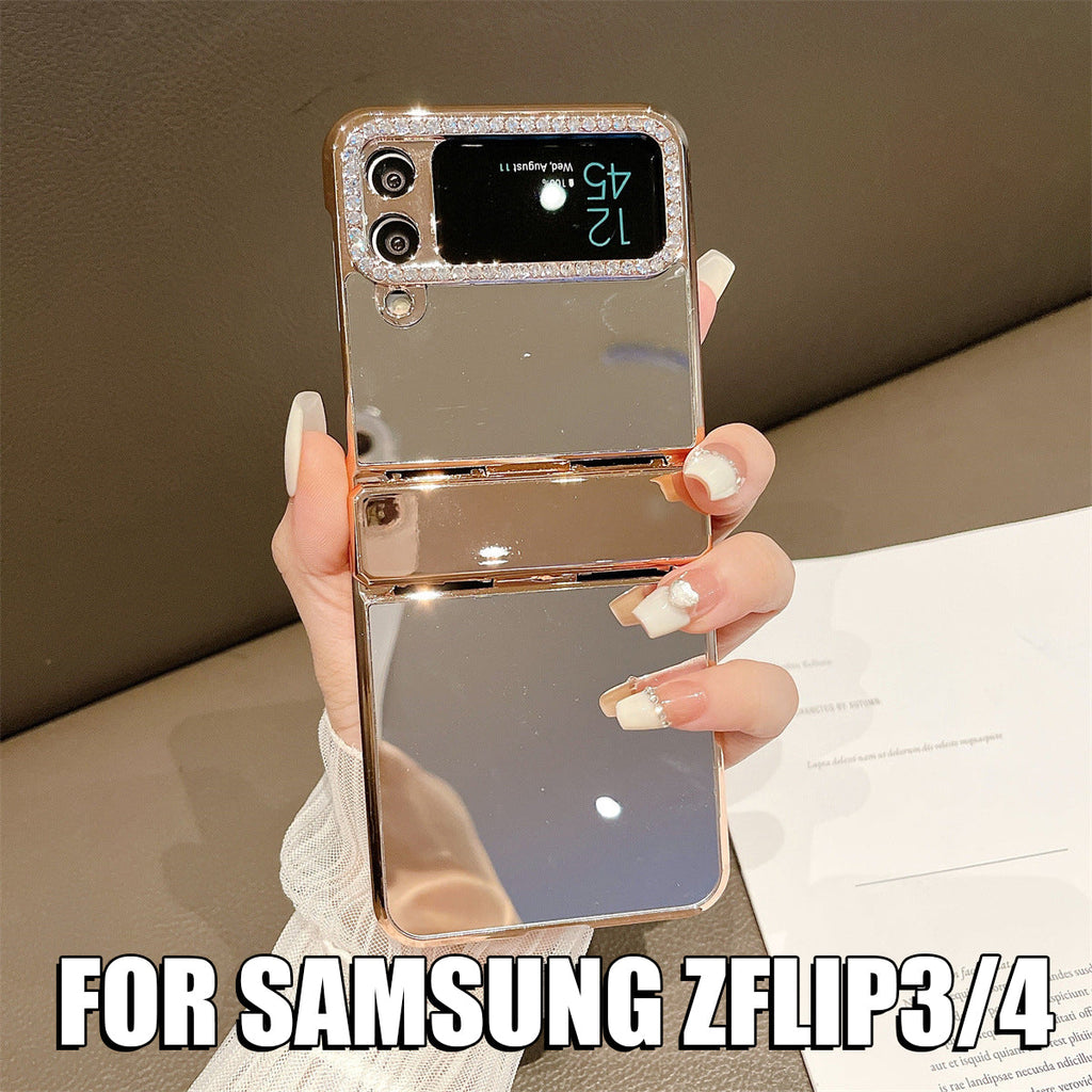 For Samsung ZFlip3/4 Folding Screen Electroplated Light Luxury Protective Case