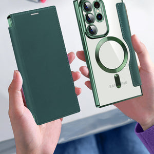 Magnetic Suction Business Leather Case For Samsung S25 Series Mobile Phone Case