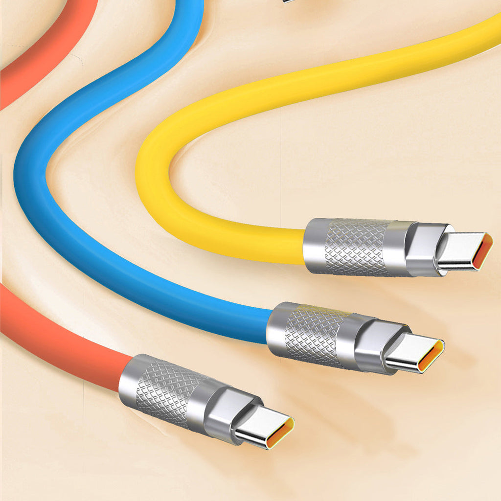 Metal Shell Liquid Soft Rubber Data Cable, PD120W Fast Charging Cable