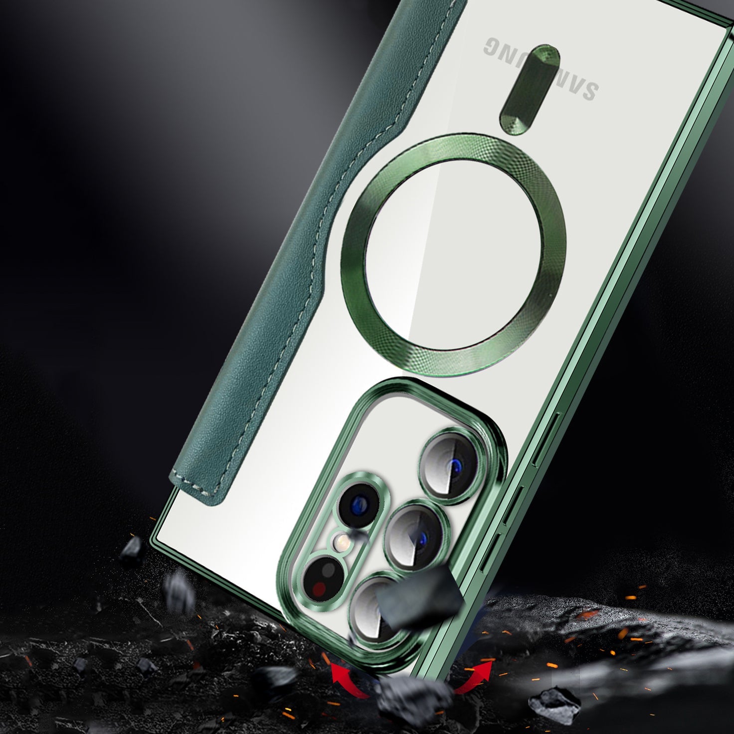 Magnetic Suction Business Leather Case For Samsung S25 Series Mobile Phone Case