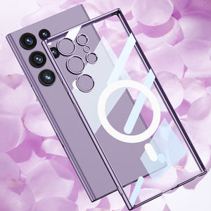 Compatible with Samsung S23 Ultra Electroplated Magnetic Suction Shockproof Phone Case
