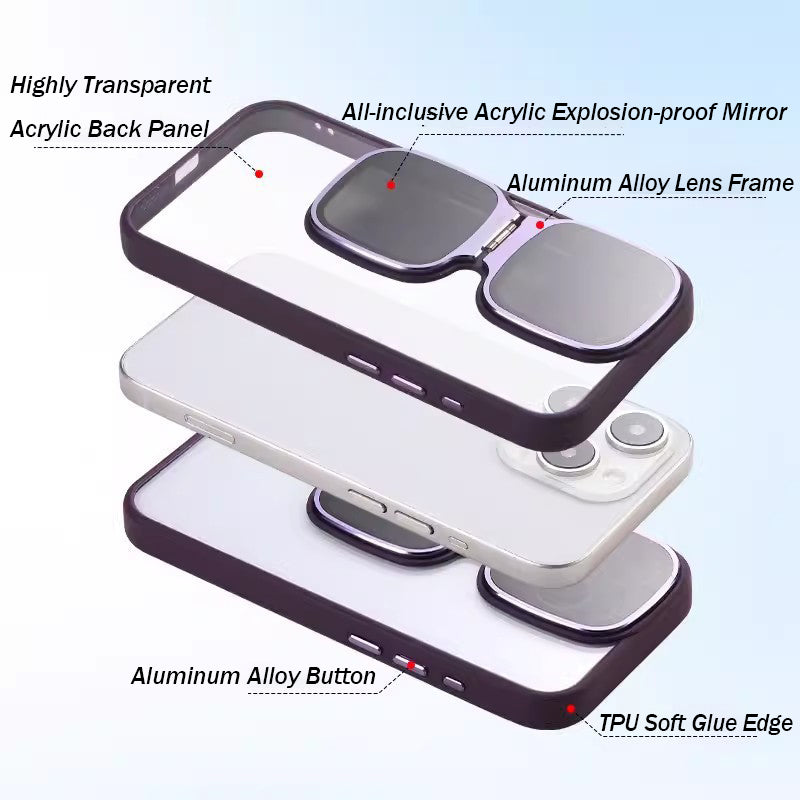 For iPhone15 Series High Transparent Acrylic Bracket Phone Case
