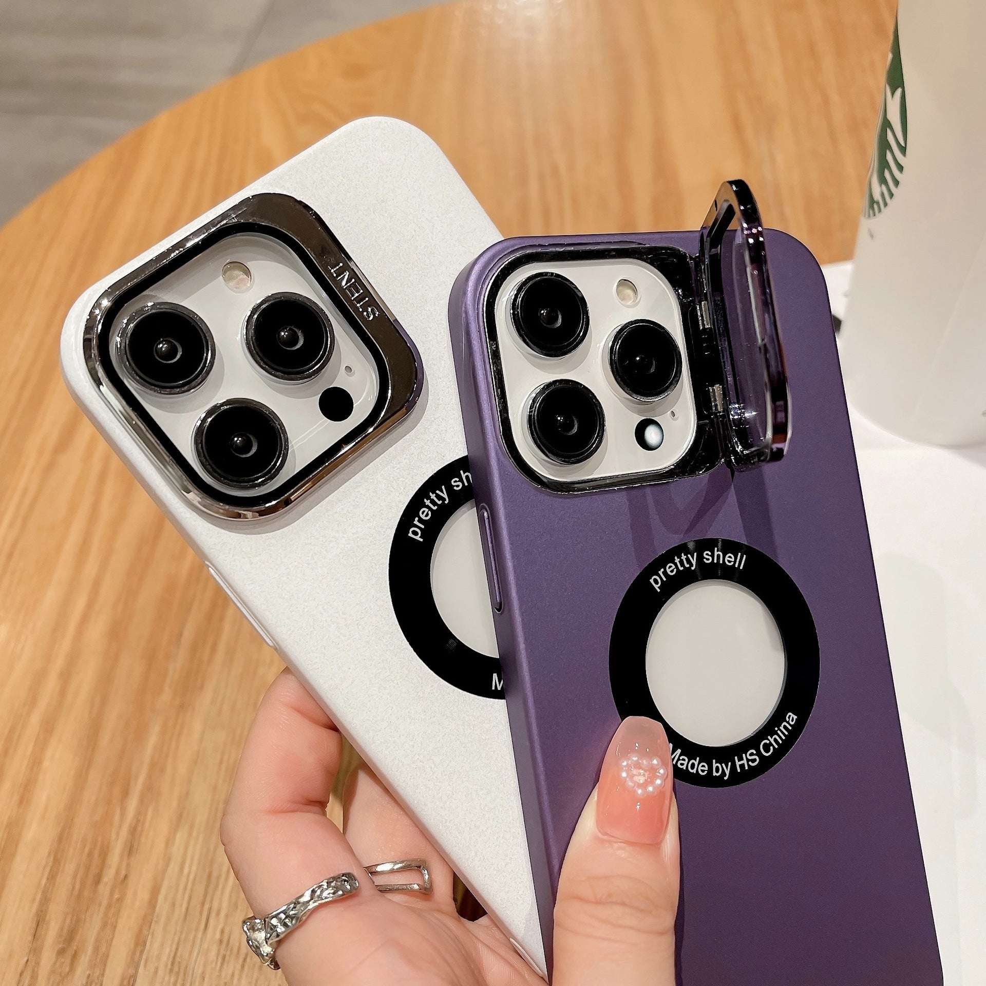 For iPhone 15 Camera Protective Mirror Bracket Magnetic Suction Phone Case