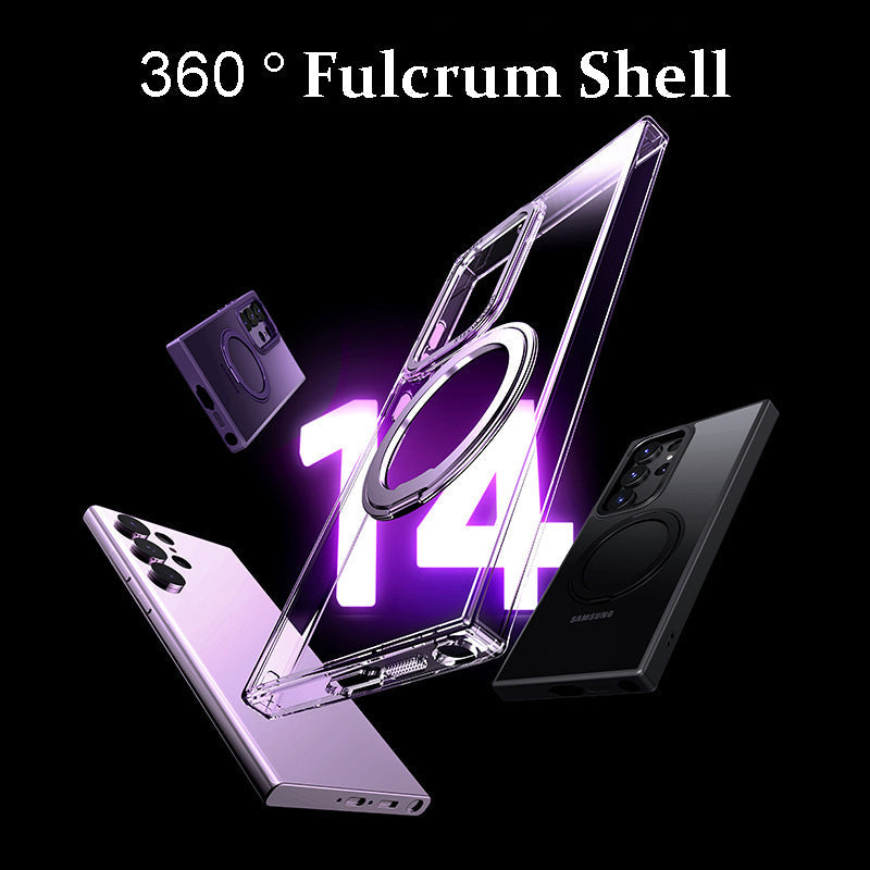 Suitable For Samsung S23 Series Phone Case 360 Rotating Magnetic Suction Bracket Protective Case