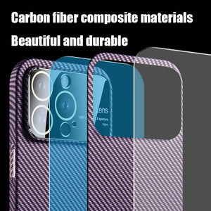 For iPhone 14 Series Carbon Fiber Large Window Phone Case