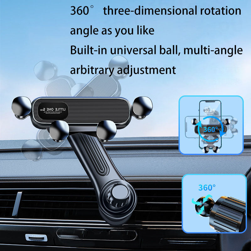 Vehicle-mounted Gravity Mobile Phone Navigation Bracket Long Arm 360-degree Rotating Fixed Base