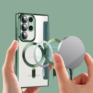 Magnetic Suction Business Leather Case For Samsung S25 Series Mobile Phone Case