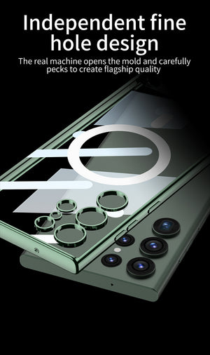 Compatible with Samsung S23 Ultra Electroplated Magnetic Suction Shockproof Phone Case
