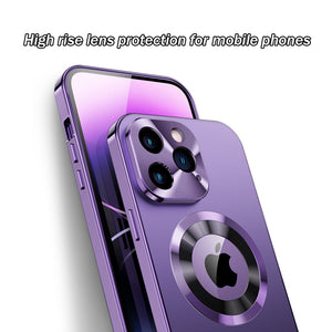 For iPhone 15 Series Double-sided Electroplated Glass Magnetic Phone Case
