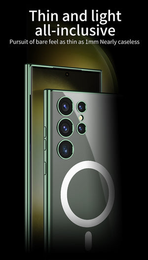Compatible with Samsung S23 Ultra Electroplated Magnetic Suction Shockproof Phone Case