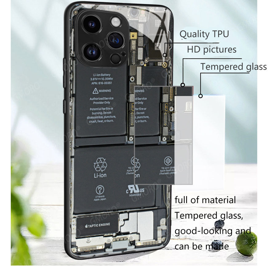 Creative Funny Circuit Board Mobile Phone Case Suitable For iPhone14/15 Glass Case