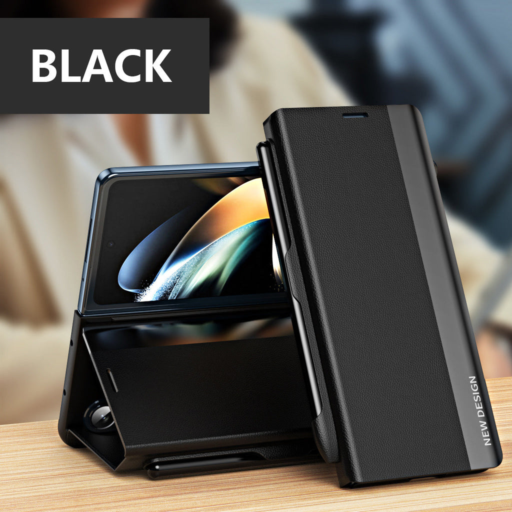 Luxury Electroplated Leather Magnetic Phone Case With Phone Stand And Pen Slot For Galaxy Z Fold5