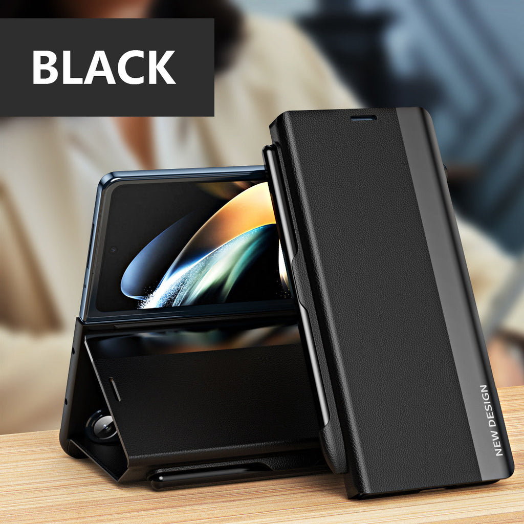 Luxury Electroplated Leather Magnetic Phone Case With Phone Stand And Pen Slot For Galaxy Z Fold6