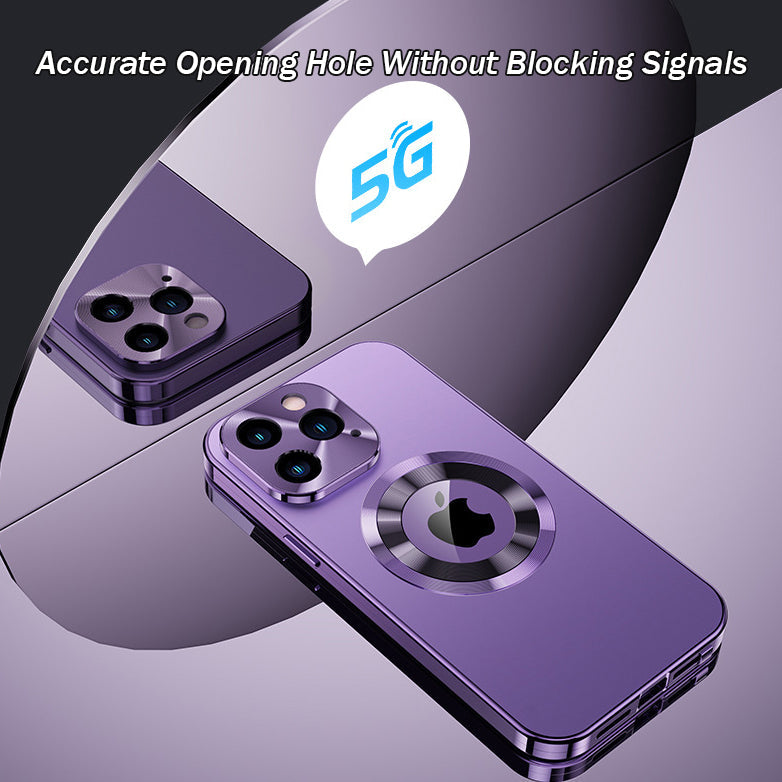 For iPhone 15 Series Double-sided Electroplated Glass Magnetic Phone Case