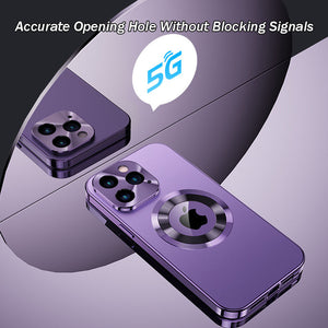 For iPhone 15 Series Double-sided Electroplated Glass Magnetic Phone Case