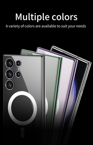 Compatible with Samsung S23 Ultra Electroplated Magnetic Suction Shockproof Phone Case
