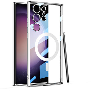 Compatible with Samsung S23 Ultra Electroplated Magnetic Suction Shockproof Phone Case