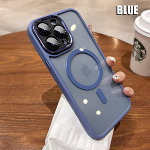 For iPhone15 Series Metal Lens Magnetic Phone Case