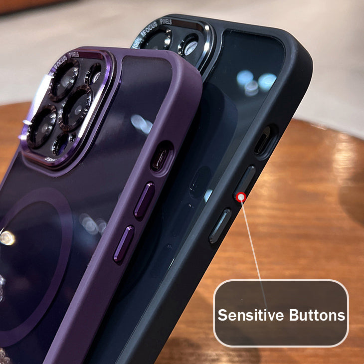 For iPhone15 Series Metal Lens Magnetic Phone Case
