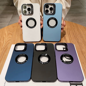 For iPhone 15 Camera Protective Mirror Bracket Magnetic Suction Phone Case