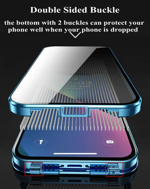 Anti-Peeping and HD Magnetic Double Sided Tempered Glass Case for iPhone 15 Series