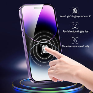 For iPhone 15 Series Double-sided Electroplated Glass Magnetic Phone Case