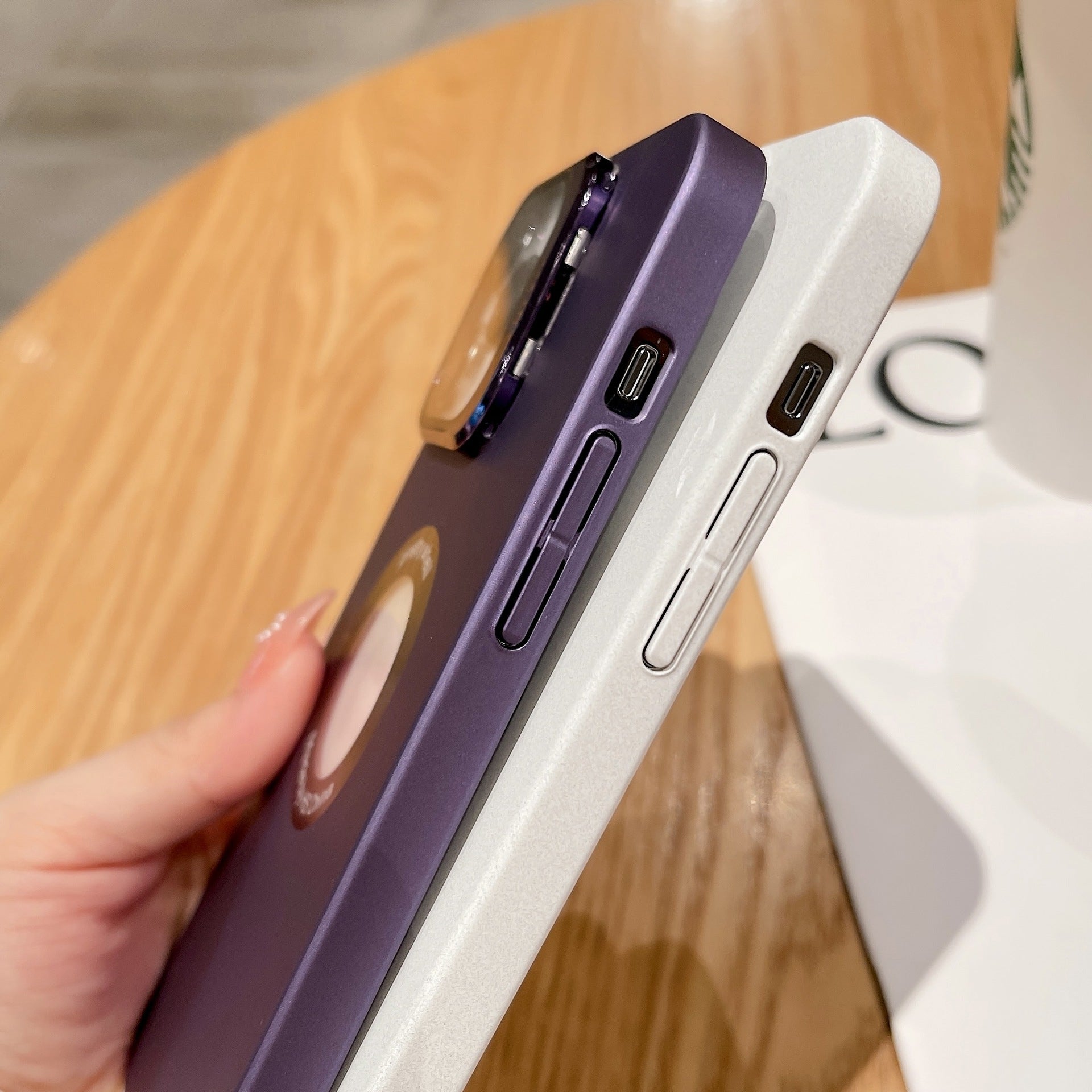 For iPhone 15 Camera Protective Mirror Bracket Magnetic Suction Phone Case