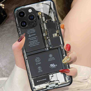 Creative Funny Circuit Board Mobile Phone Case Suitable For iPhone14/15 Glass Case