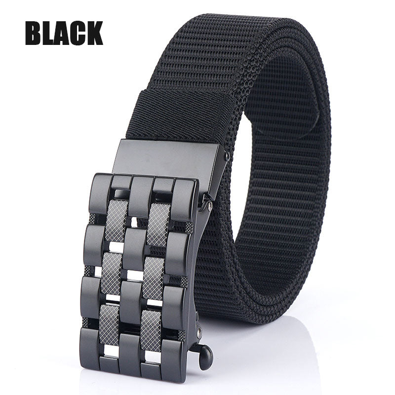Canvas Automatic Buckle Belt Braided Nylon Men