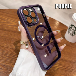 For iPhone15 Series Metal Lens Magnetic Phone Case