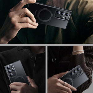Suitable For Samsung S23 Series Phone Case 360 Rotating Magnetic Suction Bracket Protective Case