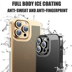 Electroplated heat dissipation mesh phone case suitable for iPhone series