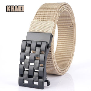 Canvas Automatic Buckle Belt Braided Nylon Men