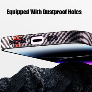 For iPhone 14 Series Carbon Fiber Large Window Phone Case