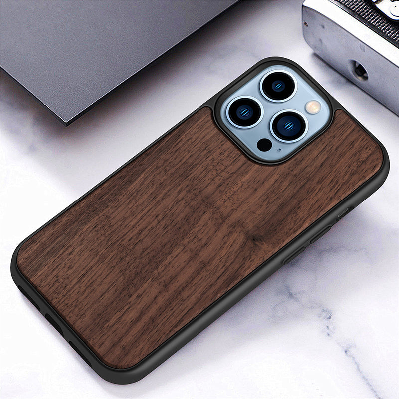 Suitable For iPhone13 Solid Wood Anti-Fall Mobile Phone Case