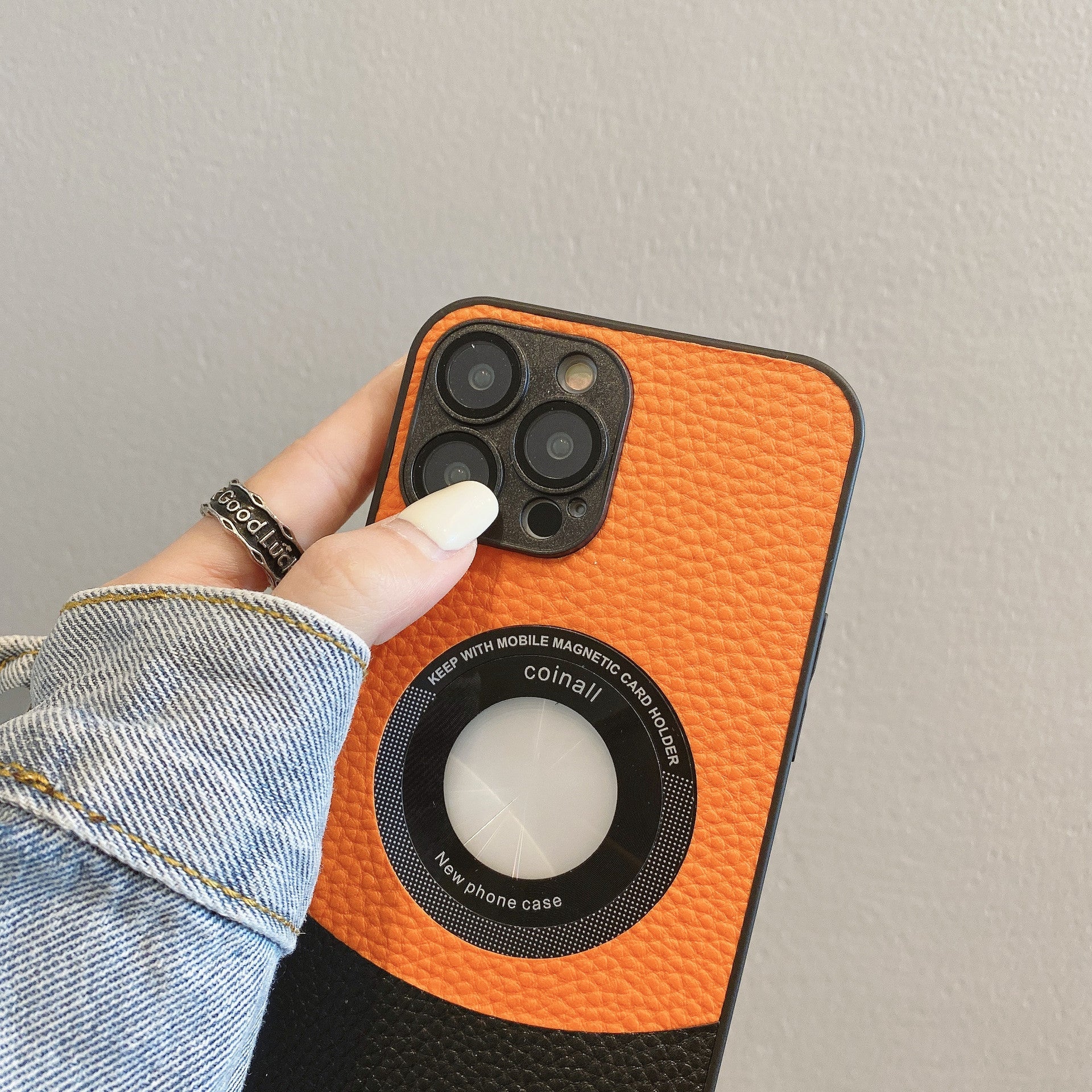New Color-Blocked Leather Magnetic Phone Case For iPhone15 Series