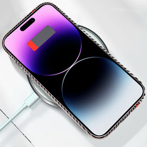For iPhone 14 Series Carbon Fiber Large Window Phone Case
